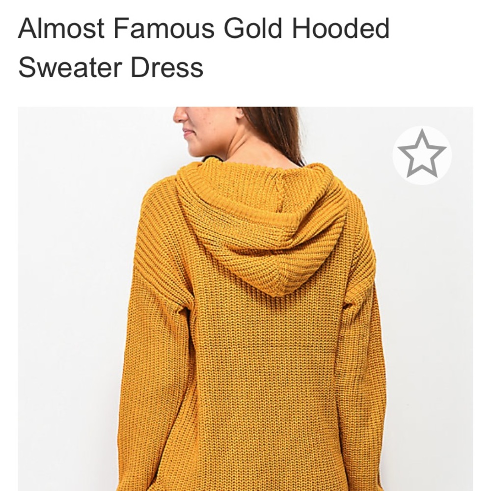 •ALMOST FAMOUS GOLD HOODED SWEATER-DRESS•